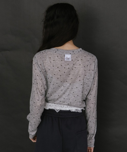 duei(デュイ)の「ドットベーシックロングスリーブTシャツ(Tシャツ/カットソー・レディース・ベージュ/グレー/ホワイト・FREE)」の16枚目の写真