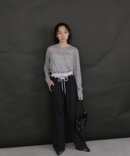 duei(デュイ)の「ドットベーシックロングスリーブTシャツ(Tシャツ/カットソー・レディース・ベージュ/グレー/ホワイト・FREE)」の17枚目の写真