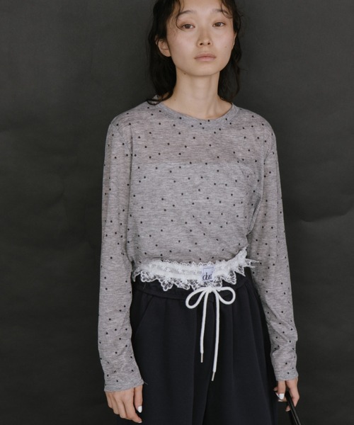 duei(デュイ)の「ドットベーシックロングスリーブTシャツ(Tシャツ/カットソー・レディース・ベージュ/グレー/ホワイト・FREE)」の18枚目の写真