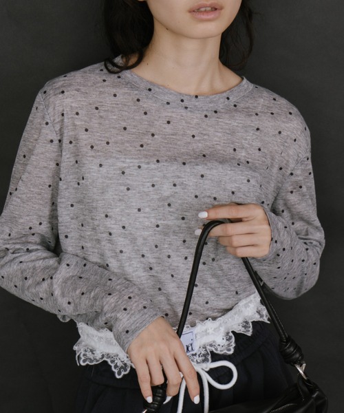 duei(デュイ)の「ドットベーシックロングスリーブTシャツ(Tシャツ/カットソー・レディース・ベージュ/グレー/ホワイト・FREE)」の20枚目の写真