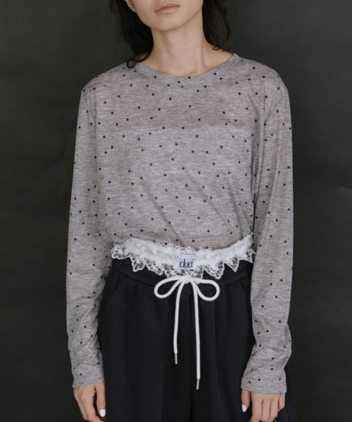 duei(デュイ)の「ドットベーシックロングスリーブTシャツ(Tシャツ/カットソー・レディース・ベージュ/グレー/ホワイト・FREE)」の21枚目の写真