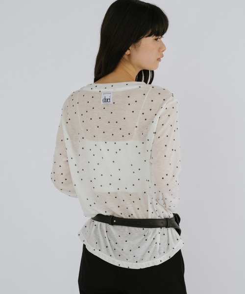 duei（デュイ）の「ドットベーシックロングスリーブTシャツ（Tシャツ/カットソー・レディース・ベージュ/グレー/ホワイト・FREE）」の7枚目の写真