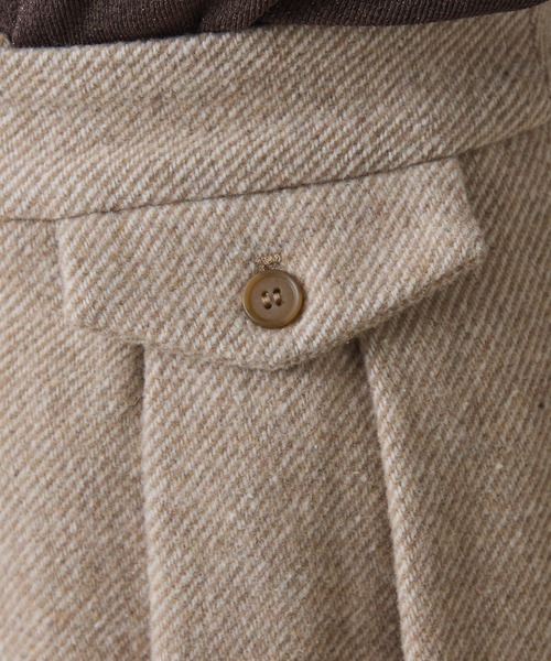 COLLAGE GALLARDAGALANTE（コラージュガリャルダガランテ）の「ツイードタックワイドパンツ（デニムパンツ・レディース・ベージュ/ブラック・FREE）」の6枚目の写真