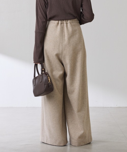 COLLAGE GALLARDAGALANTE（コラージュガリャルダガランテ）の「ツイードタックワイドパンツ（デニムパンツ・レディース・ベージュ/ブラック・FREE）」の20枚目の写真