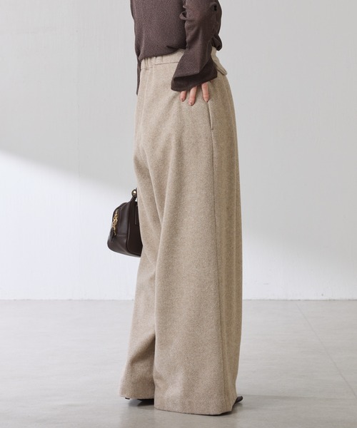 COLLAGE GALLARDAGALANTE（コラージュガリャルダガランテ）の「ツイードタックワイドパンツ（デニムパンツ・レディース・ベージュ/ブラック・FREE）」の21枚目の写真