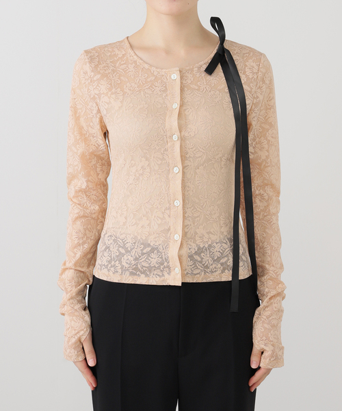 EDIT. FOR LULU（エディットフォールル）の「【YUHAN WANG/ユハン ワン】floral jacquard cardigan（カーディガン/ボレロ・レディース・ベージュ・FREE）」の9枚目の写真