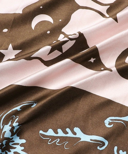 ESTNATION（エストネーション）の「ESTNATION / プリント シルクスカーフ《ESTNATION EXCLUSIVE》（ストール/ショール・レディース・クリアブラウン/カリビアンブルー・FREE）」の3枚目の写真