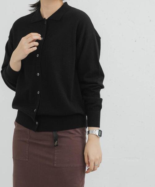 EKAL（エカル）の「ウールハイゲージニットカーディガン（カーディガン/ボレロ・レディース・ブラック/グレー/ベージュ・ONE）」の2枚目の写真