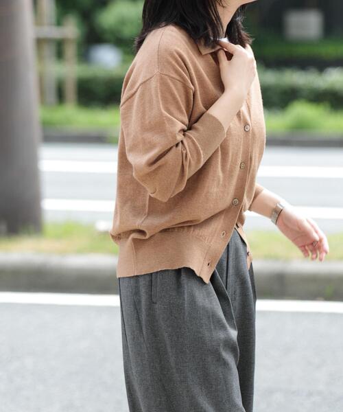 EKAL（エカル）の「ウールハイゲージニットカーディガン（カーディガン/ボレロ・レディース・ブラック/グレー/ベージュ・ONE）」の4枚目の写真