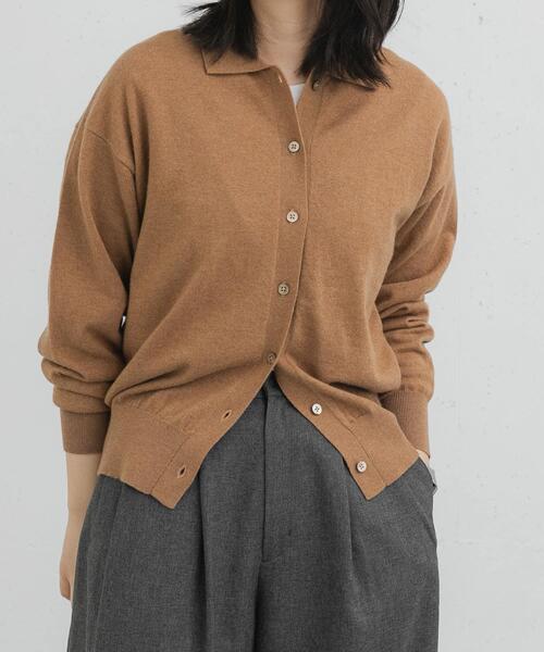 EKAL（エカル）の「ウールハイゲージニットカーディガン（カーディガン/ボレロ・レディース・ブラック/グレー/ベージュ・ONE）」の6枚目の写真