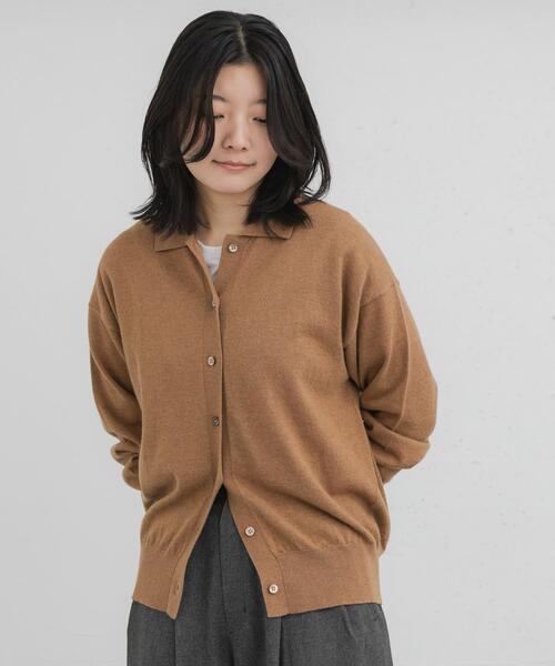 EKAL（エカル）の「ウールハイゲージニットカーディガン（カーディガン/ボレロ・レディース・ブラック/グレー/ベージュ・ONE）」の7枚目の写真