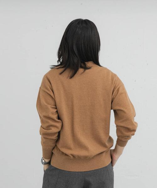 EKAL（エカル）の「ウールハイゲージニットカーディガン（カーディガン/ボレロ・レディース・ブラック/グレー/ベージュ・ONE）」の9枚目の写真