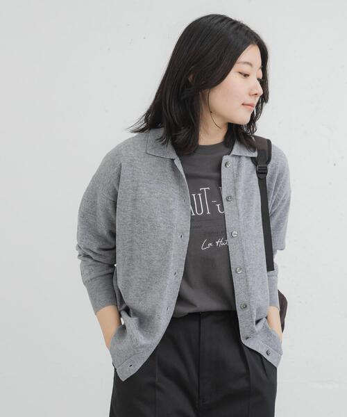 EKAL（エカル）の「ウールハイゲージニットカーディガン（カーディガン/ボレロ・レディース・ブラック/グレー/ベージュ・ONE）」の16枚目の写真