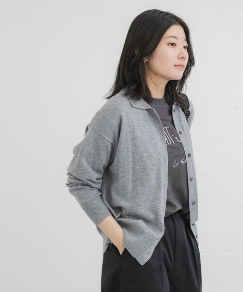 EKAL（エカル）の「ウールハイゲージニットカーディガン（カーディガン/ボレロ・レディース・ブラック/グレー/ベージュ・ONE）」の17枚目の写真