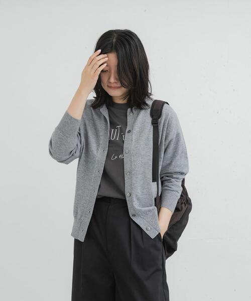EKAL（エカル）の「ウールハイゲージニットカーディガン（カーディガン/ボレロ・レディース・ブラック/グレー/ベージュ・ONE）」の19枚目の写真