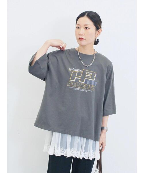 Samansa Mos2 blue（サマンサモスモスブルー）の「ペプラムロングタンクトップ（Tシャツ/カットソー・レディース・ブラック/オフホワイト/ホワイト・F）」の15枚目の写真