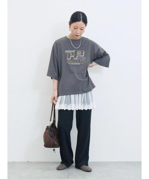 Samansa Mos2 blue（サマンサモスモスブルー）の「ペプラムロングタンクトップ（Tシャツ/カットソー・レディース・ブラック/オフホワイト/ホワイト・F）」の12枚目の写真