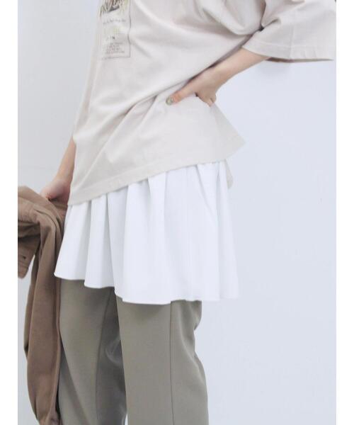 Samansa Mos2 blue（サマンサモスモスブルー）の「ペプラムロングタンクトップ（Tシャツ/カットソー・レディース・ブラック/オフホワイト/ホワイト・F）」の19枚目の写真