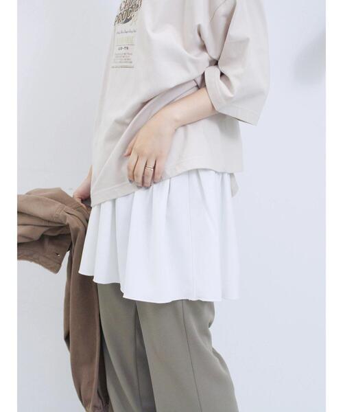 Samansa Mos2 blue（サマンサモスモスブルー）の「ペプラムロングタンクトップ（Tシャツ/カットソー・レディース・ブラック/オフホワイト/ホワイト・F）」の17枚目の写真