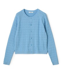 ギザケーブル クルーネックカーディガン