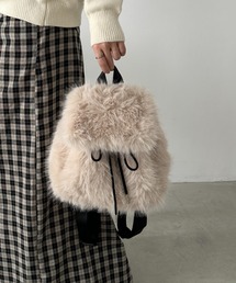 [新品未使用] opium グレー fur backpack ファー リュック 新品未使用] opium グレー fur backpack ファー リュック 【楽天