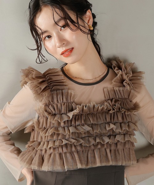 Kana(カナ)の「チュールビスチェ ワイドパンツ オールインワン ドレス 2点セット パーティー 結婚式 お呼ばれ オケージョン(パンツドレス・レディース・ブラウン/ブラック系その他2/ネイビー系1・M)」の12枚目の写真