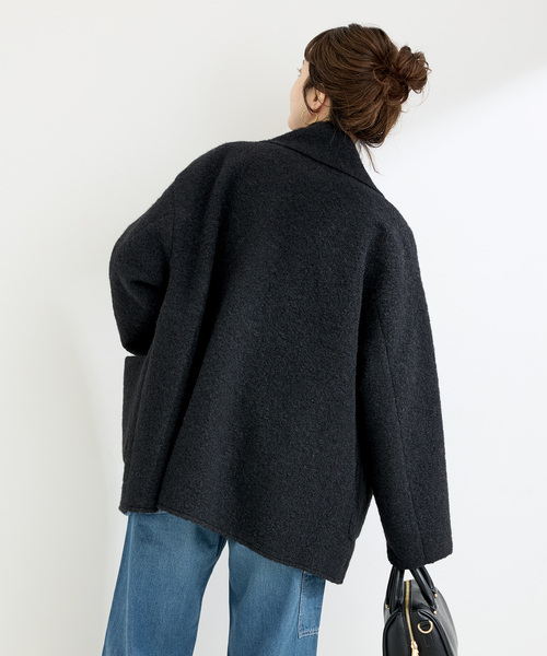 B.C STOCK（ベーセーストック）の「ブークレージャージ着流しコート（その他アウター・レディース・ベージュ/ブラック・FREE）」の15枚目の写真