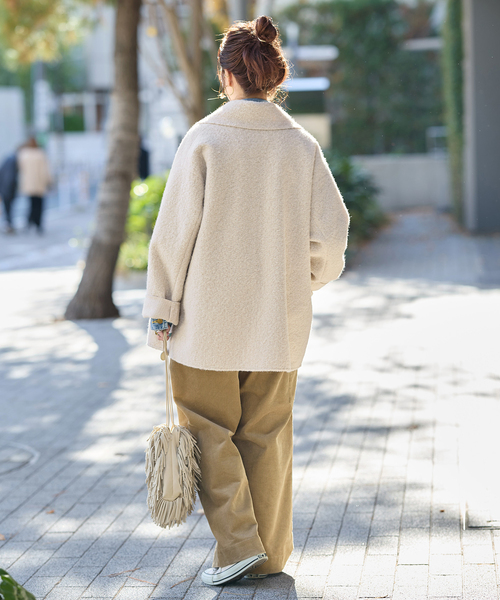 B.C STOCK（ベーセーストック）の「ブークレージャージ着流しコート（その他アウター・レディース・ベージュ/ブラック・FREE）」の19枚目の写真