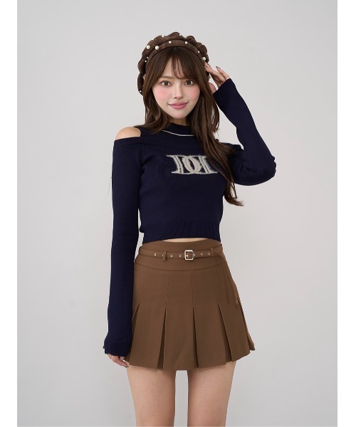 レイヤードライクロゴニットトップス（ニット/セーター