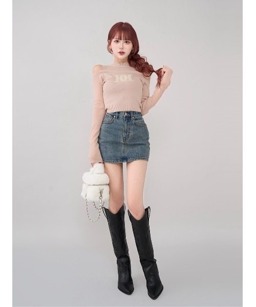 Darich♡レイヤードライクロゴニットトップス♡グレー Darich（ダーリッチ）の「レイヤードライクロゴニットトップス