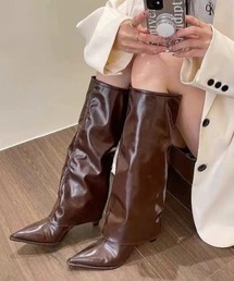 スクエアトゥルーズフィットロングカバーブーツ