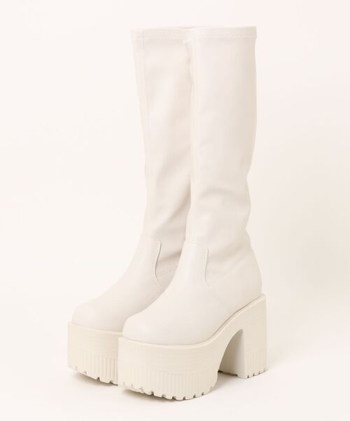 「YOSUKE/ヨースケ」厚底プレーンロングブーツ