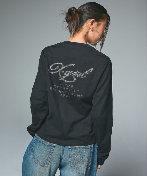 セール】RHINESTONE COMBINATION LOGO L/S TEE（Tシャツ/カットソー
