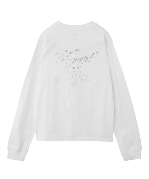 X-girl(エックスガール)の「RHINESTONE COMBINATION LOGO L/S TEE(Tシャツ/カットソー・レディース・ブラック/ホワイト・S/M/L)」の19枚目の写真