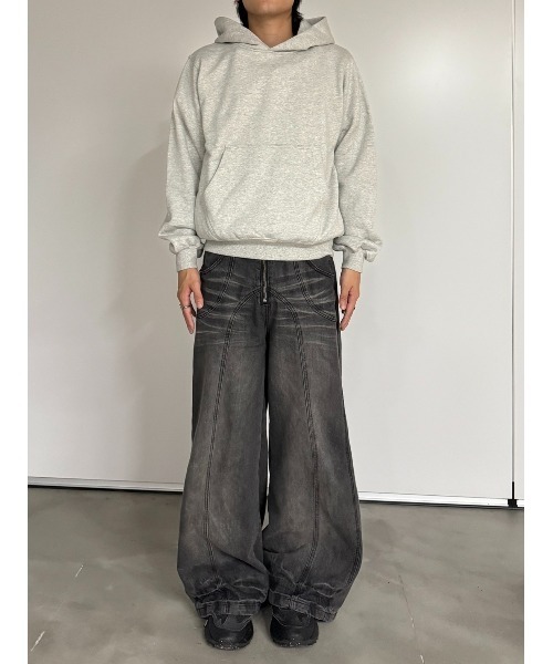 Regen Glanz（レーゲングランツ）の「heavyweight cropped pull hoodie/ヘビーウェイトクロップドプルフーディ（パーカー・メンズ・ブラック/グレー・MEDIUM/LARGE/SMALL）」の6枚目の写真