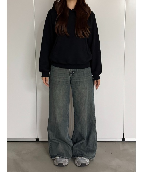 Regen Glanz（レーゲングランツ）の「heavyweight cropped pull hoodie/ヘビーウェイトクロップドプルフーディ（パーカー・メンズ・ブラック/グレー・MEDIUM/LARGE/SMALL）」の5枚目の写真
