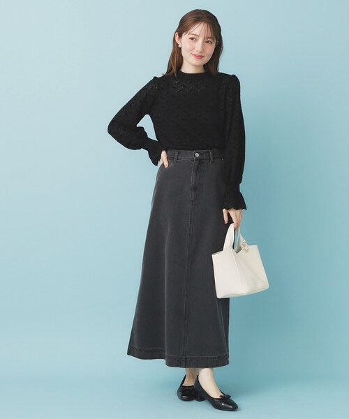 セール】フェザーレースハイネックキャンディトップス【洗濯機OK】（T