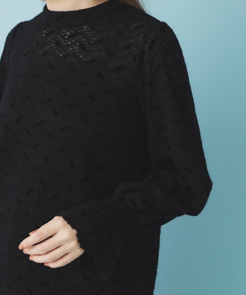 セール】フェザーレースハイネックキャンディトップス【洗濯機OK】（T