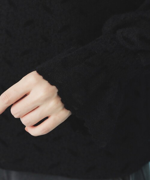 index(インデックス)の「フェザーレースハイネックキャンディトップス【洗濯機OK】(Tシャツ/カットソー・レディース・ブラック/オフホワイト・00)」の17枚目の写真
