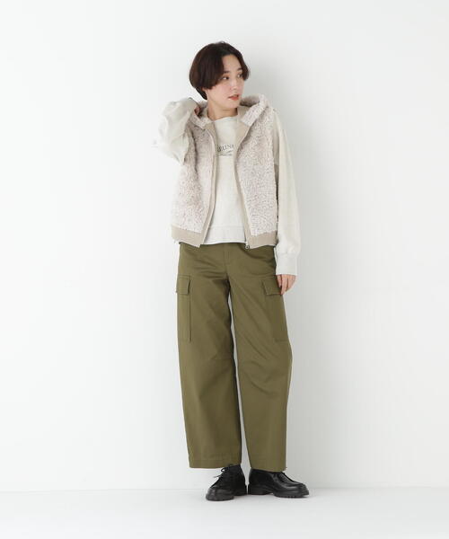 human woman(ヒューマンウーマン)の「◆オーガニックコットンチノクロスカーゴパンツ(その他パンツ・レディース・カーキ/ホワイト系その他・MEDIUM/SMALL)」の16枚目の写真