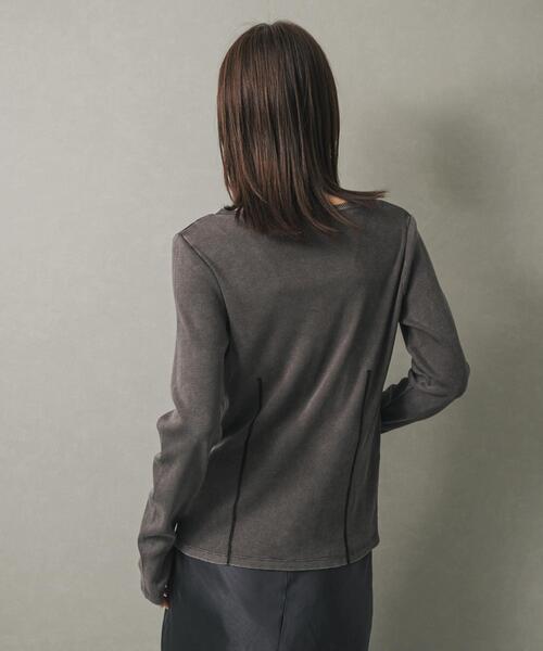 SENSE OF PLACE by URBAN RESEARCH（センスオブプレイスバイアーバンリサーチ）の「フロントボタンリブトップ（Tシャツ/カットソー・レディース・チャコールグレー/ブラウン/イエロー・ONE）」の6枚目の写真