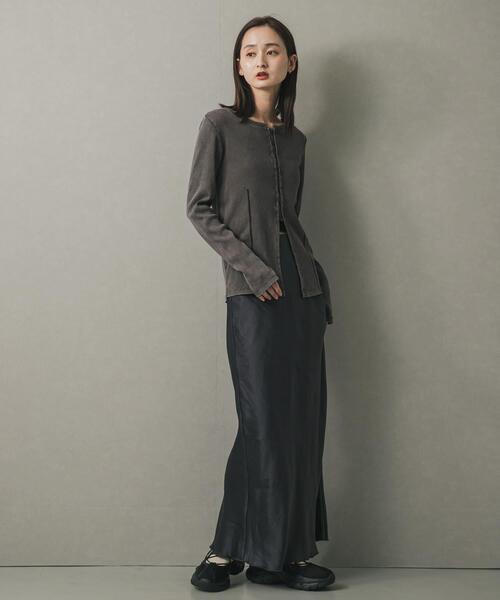 SENSE OF PLACE by URBAN RESEARCH（センスオブプレイスバイアーバンリサーチ）の「フロントボタンリブトップ（Tシャツ/カットソー・レディース・チャコールグレー/ブラウン/イエロー・ONE）」の7枚目の写真