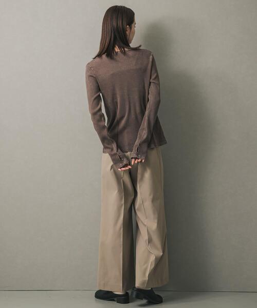 SENSE OF PLACE by URBAN RESEARCH（センスオブプレイスバイアーバンリサーチ）の「フロントボタンリブトップ（Tシャツ/カットソー・レディース・チャコールグレー/ブラウン/イエロー・ONE）」の14枚目の写真