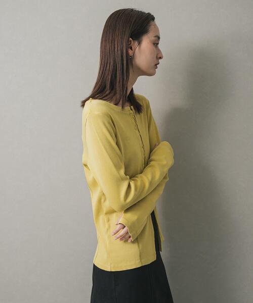 SENSE OF PLACE by URBAN RESEARCH（センスオブプレイスバイアーバンリサーチ）の「フロントボタンリブトップ（Tシャツ/カットソー・レディース・チャコールグレー/ブラウン/イエロー・ONE）」の19枚目の写真