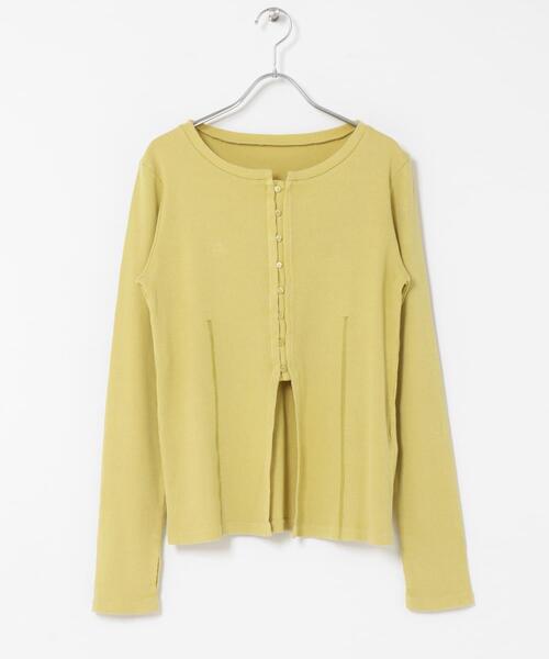 SENSE OF PLACE by URBAN RESEARCH（センスオブプレイスバイアーバンリサーチ）の「フロントボタンリブトップ（Tシャツ/カットソー・レディース・チャコールグレー/ブラウン/イエロー・ONE）」の22枚目の写真