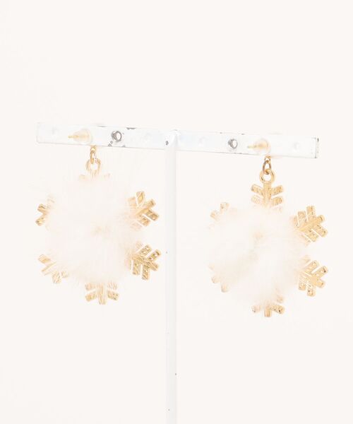 VIBGYOR Women（ヴィブジョー　ウィメン）の「【urge select】ふわふわ 雪の結晶モチーフ ピアス（ピアス（両耳用）・レディース・ゴールド系/シルバー系・FREE）」の3枚目の写真