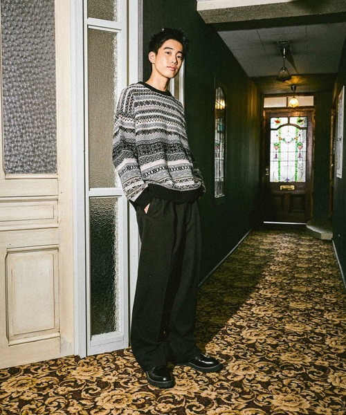 niko and...（ニコアンド）の「フェアアイルニットプルオーバー（ニット/セーター・メンズ・ブルー/チャコール/アイボリー/ブラック・MEDIUM/LARGE）」の20枚目の写真