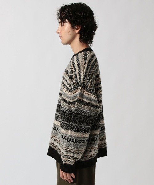 niko and...（ニコアンド）の「フェアアイルニットプルオーバー（ニット/セーター・メンズ・ブルー/チャコール/アイボリー/ブラック・MEDIUM/LARGE）」の9枚目の写真