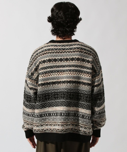 niko and...（ニコアンド）の「フェアアイルニットプルオーバー（ニット/セーター・メンズ・ブルー/チャコール/アイボリー/ブラック・MEDIUM/LARGE）」の10枚目の写真