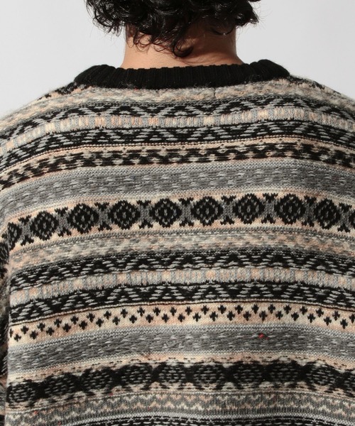 niko and...（ニコアンド）の「フェアアイルニットプルオーバー（ニット/セーター・メンズ・ブルー/チャコール/アイボリー/ブラック・MEDIUM/LARGE）」の11枚目の写真